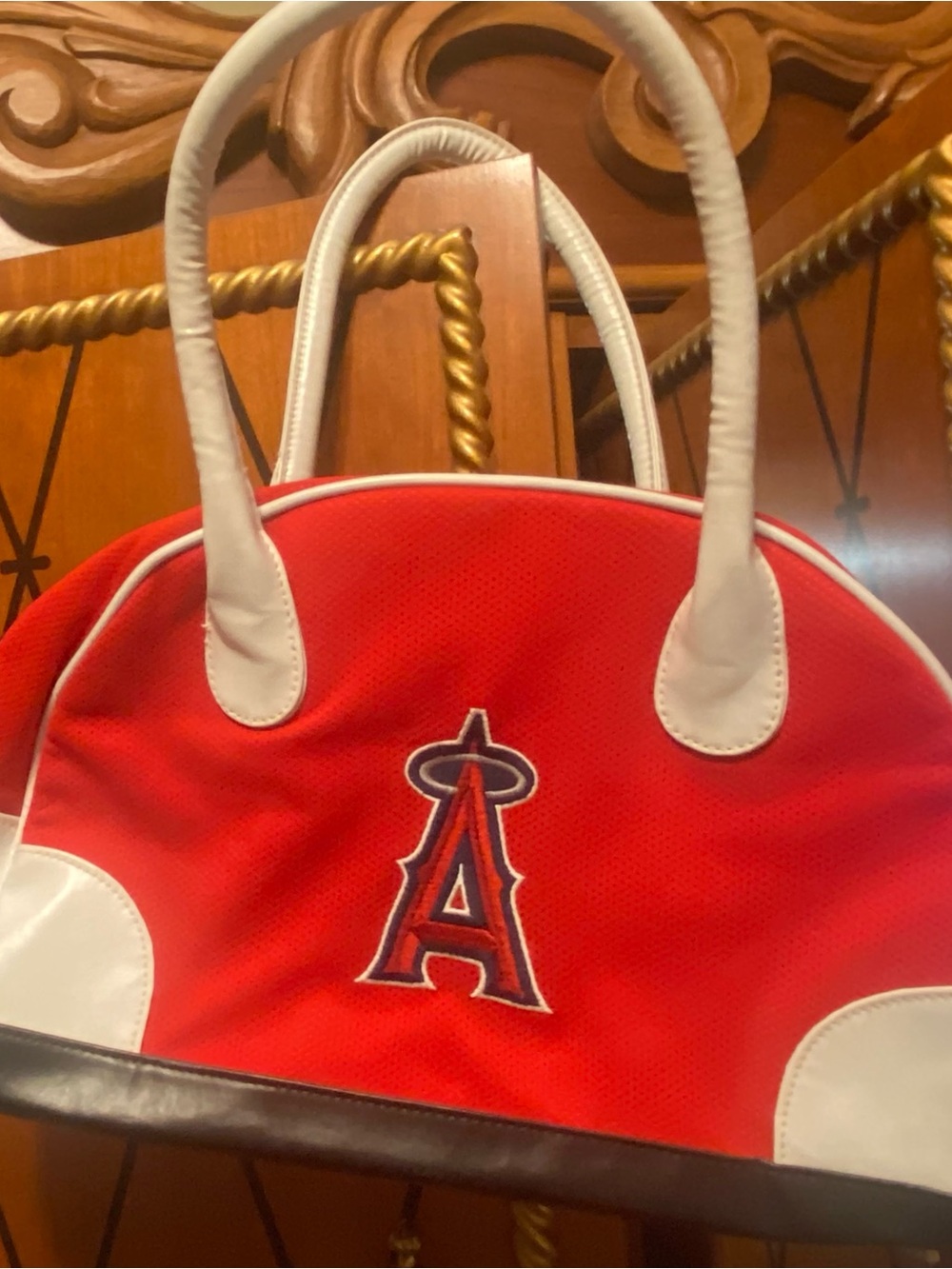 MLB Red and White Dome Satchel Angels